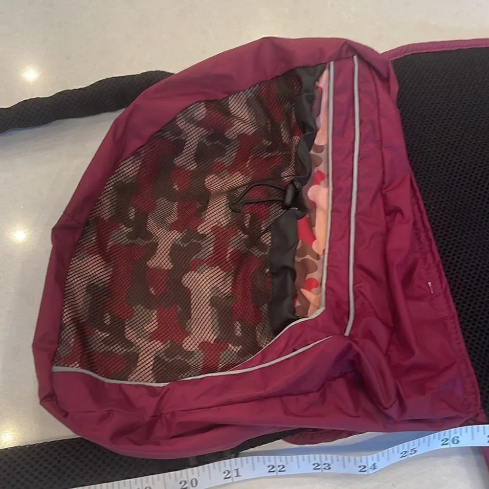 Outward hound saddlebags adjustable, nylon, really nice, lightweight.